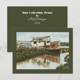 Point Reyes Boat - Mini Collecsible Prints Vykort
