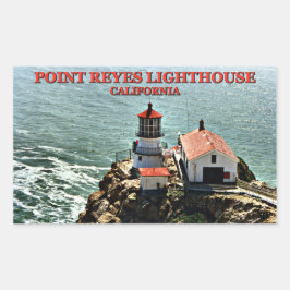 Point Reyes Lighthouse, Kalifornien Rektangulärt Klistermärke