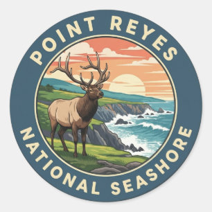 Point Reyes National Seashore California Magnet Runt Klistermärke