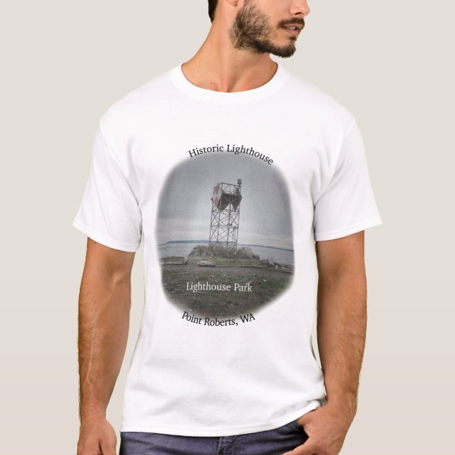 Point Roberts Lighthouse T Shirt (Framsida)