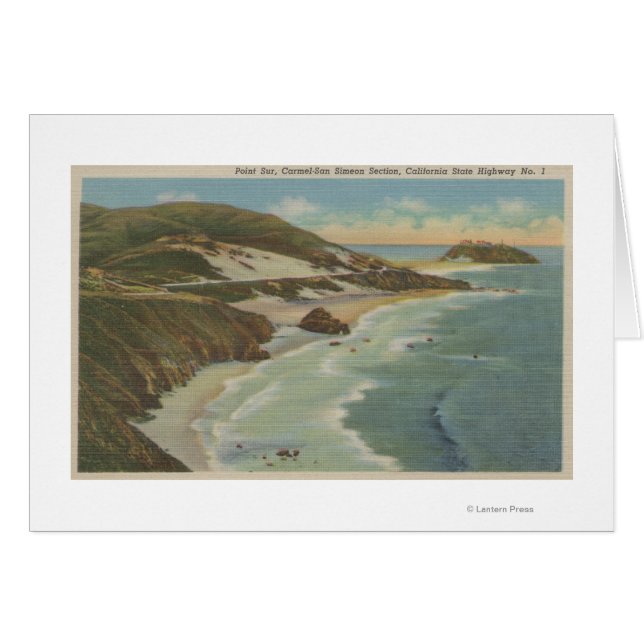 Point Sur, Carmel San Simeon Section, Hwy 1 View Hälsningskort (Framsidan Horizontal)