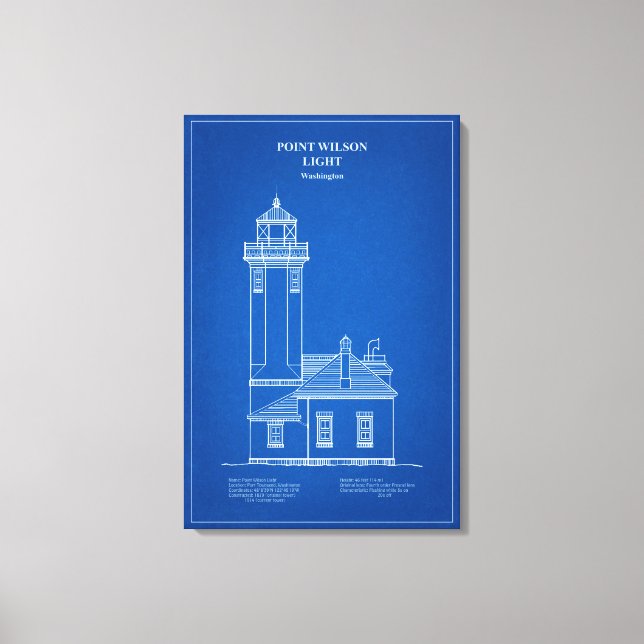Point Wilson Lighthouse - Washington – AD Canvastryck (Framsida)