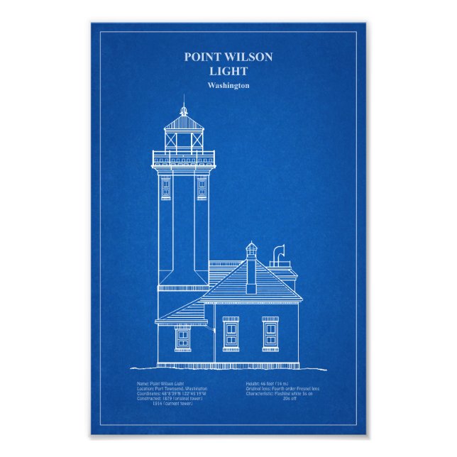 Point Wilson Lighthouse - Washington - AD Fototryck (Framsidan)