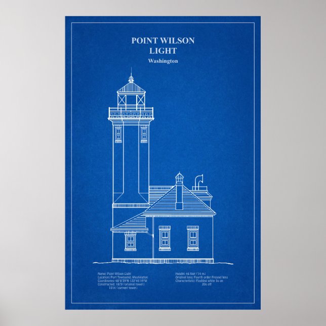 Point Wilson Lighthouse - Washington - AD Poster (Framsidan)