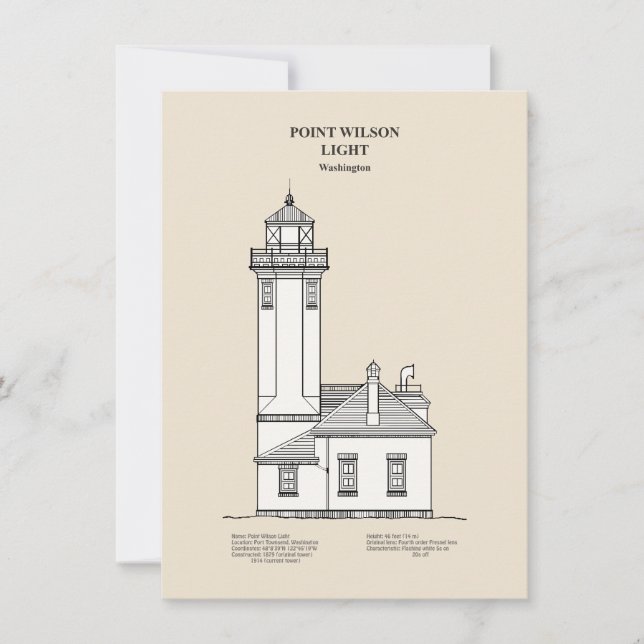 Point Wilson Lighthouse - Washington - SBD Anteckningskort (Framsida)