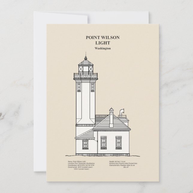 Point Wilson Lighthouse - Washington - SBD Tack Kort (Framsida)