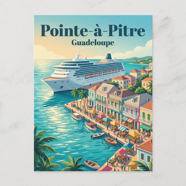 Pointe-à-Pitre kryssningshamn Guadeloupe Vykort (Framsida)