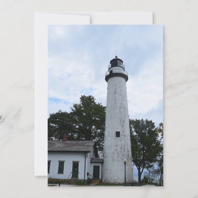 Pointe Aux Barques fyr på en Julkort (Framsida)