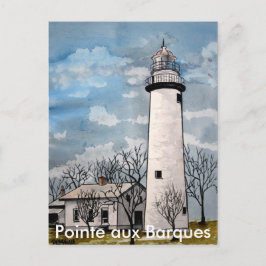 Pointe aux Barques fyr Port Hope Michigan Vykort