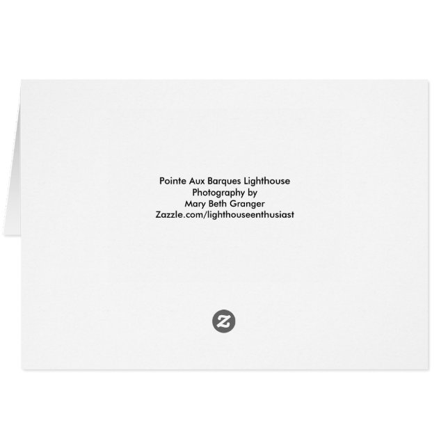 Pointe Aux Barques Lighthouse Hälsningskort (Baksidan Horizontal)