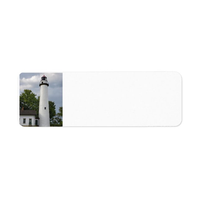 Pointe aux Barques Lighthouse Returadress Etikett (Framsidan)