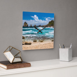 Pointe des Chateaux, Grande-Terre, Guadeloupe Fyrkantig Klocka