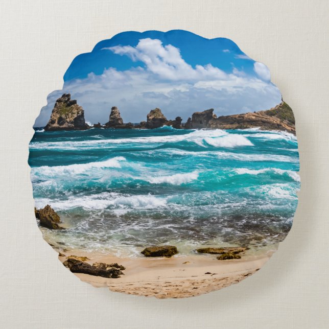 Pointe des Chateaux, Grande-Terre, Guadeloupe Roun Rund Kudde (Framsidan)