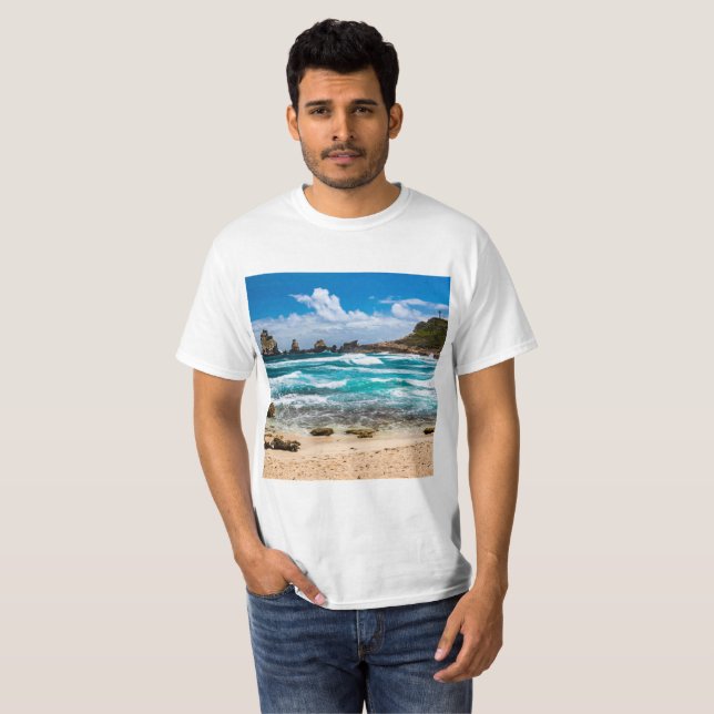 Pointe des Chateaux, Grande-Terre, Guadeloupe T Shirt (Hel framsida)