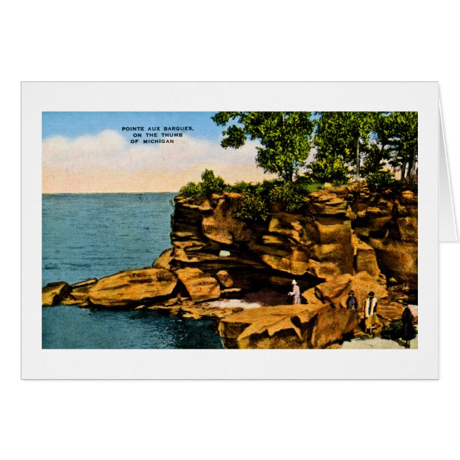 Pointe hjälpBarques av tumen av Michigan Hälsningskort (Framsidan Horizontal)