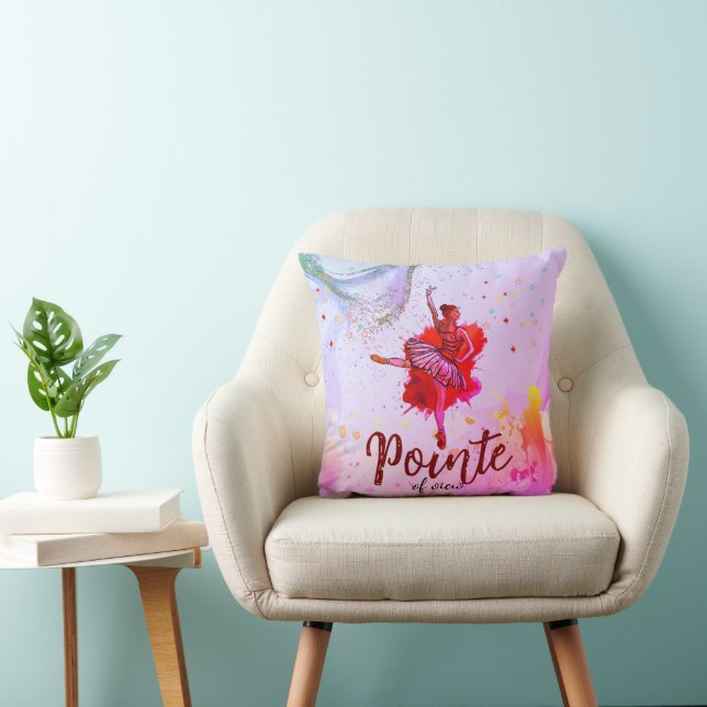 Pointe of View – Pastel Ballet Dreams Kuddöverdrag Kudde (Stol)