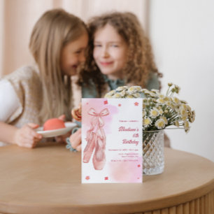 Pointe Shoes Ballet Birthday-inbjudan Inbjudningar