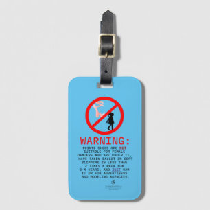 Pointe Shoes Warning Himlar Blue Card-plats Bagagebricka