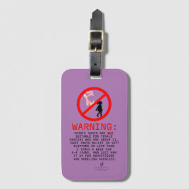 Pointe Shoes Warning Lavender Card-plats Bagagebricka