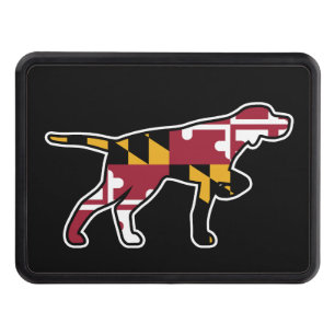 Pointer Dog Silhouette with Maryland Flag Dragkroksskydd