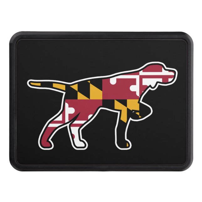 Pointer Dog Silhouette with Maryland Flag Dragkroksskydd (Framsidan)