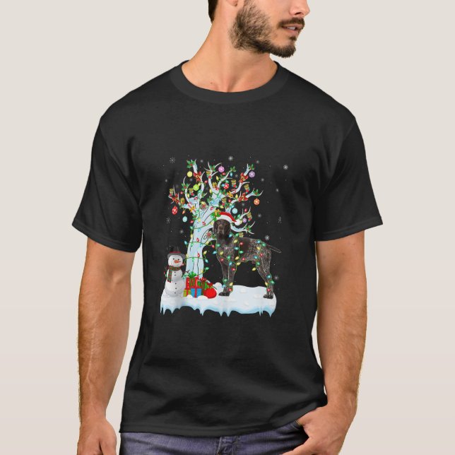 Pointer Dog Xmas Element Tree Lighting Pointer Dog T Shirt (Framsida)