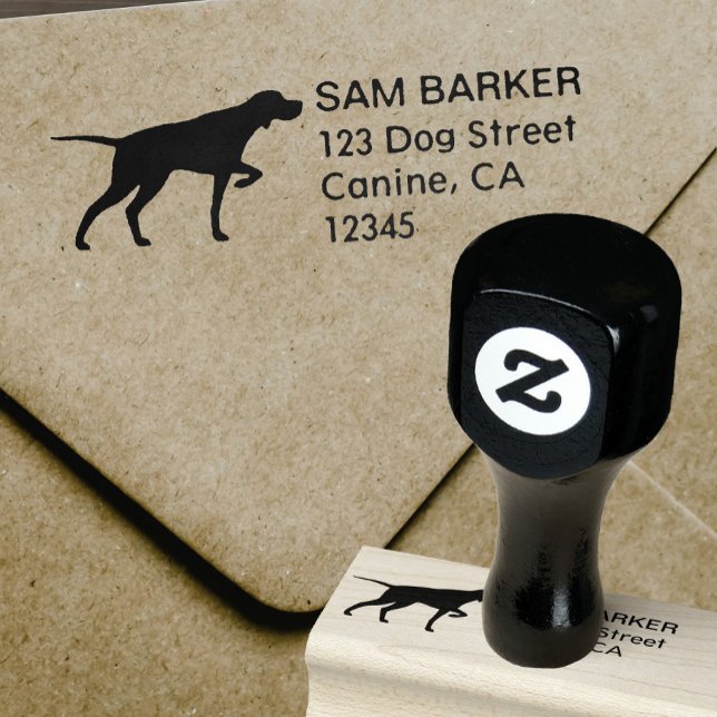 Pointer Hund aveln Silhouette Returadress Rubber Stämpel (Skapare uppladdad)