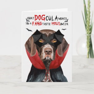 Pointer Hund Funny Count DOGcula Halloween Helgkort
