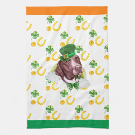 Pointer Hund Semester Hem Dekor St Patricks Day Kökshandduk