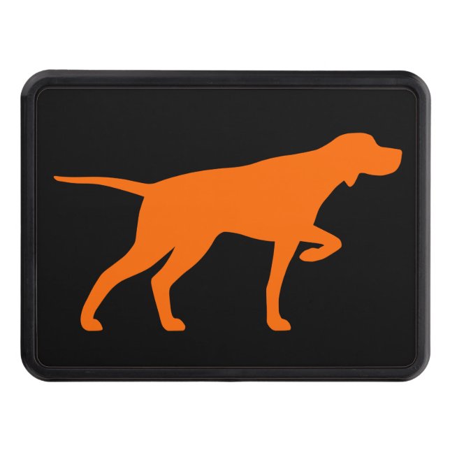 Pointer Hund Silhouette Blaze Orange Dragkroksskydd (Framsidan)