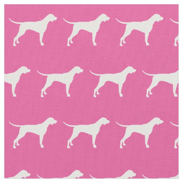 Pointer Hund Silhouette Pet Rosa Tyg (Närbild)