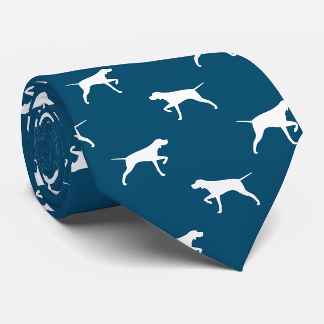 Pointer Hund Silhouettes Mönster Blue and White Slips (Rullad)
