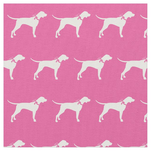Pointer Hund Silhuett Husdjur Rosa Tyg (Närbild)