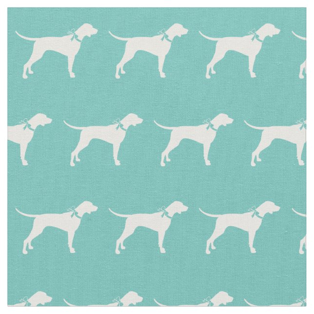 Pointer Hund Siluett Husdjur Teal Tyg (Närbild)