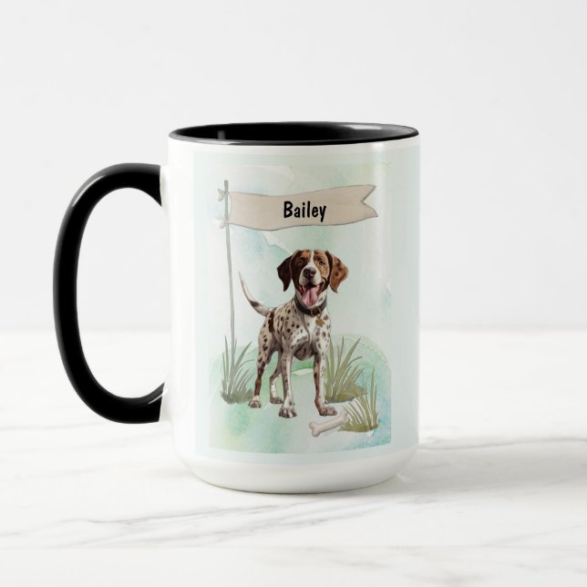 Pointer Vattenfärg Personlig Hund Mugg (Vänster)
