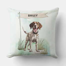 Pointer Watercolor Personalized Dog Kudde