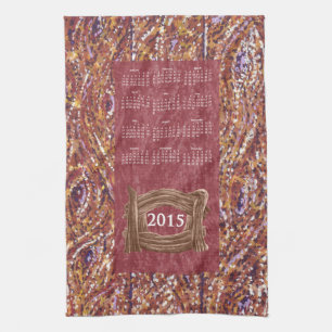 Pointillism 2015-kalender tehandduk kökshandduk