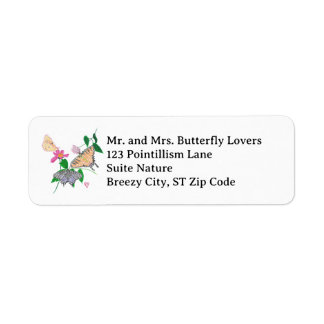 Pointillism Butterflies Address Labels Returadress Etikett