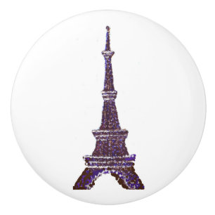 Pointillism Eiffel Torn keramiska lådor Knopp