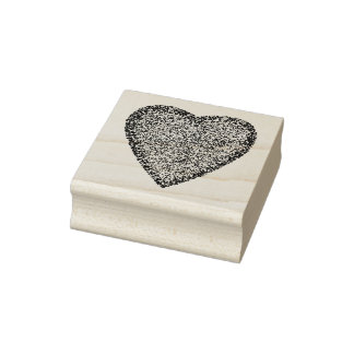 Pointillism Heart Rubber Frimärke Stämpel