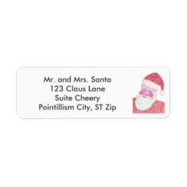 Pointillism Jolly Santa Adressetiketters Returadress Etikett
