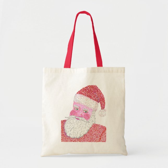 Pointillism Jultomten, canvas tote bags Tygkasse (Framsidan)