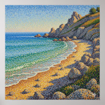 Pointillism Kustlandskap