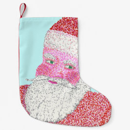 Pointillism Santa Ansikte, huvudjulklapp Liten Julstrumpa