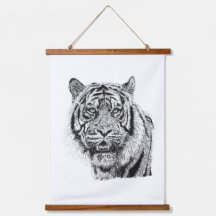 Pointillism Tiger Huvud Svart & Vitt Vilda Djur Ko