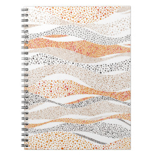 Pointillism Vågigt polka: Cute Doodle Textile Anteckningsbok