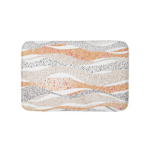 Pointillism Vågigt polka: Cute Doodle Textile Badrumsmatta