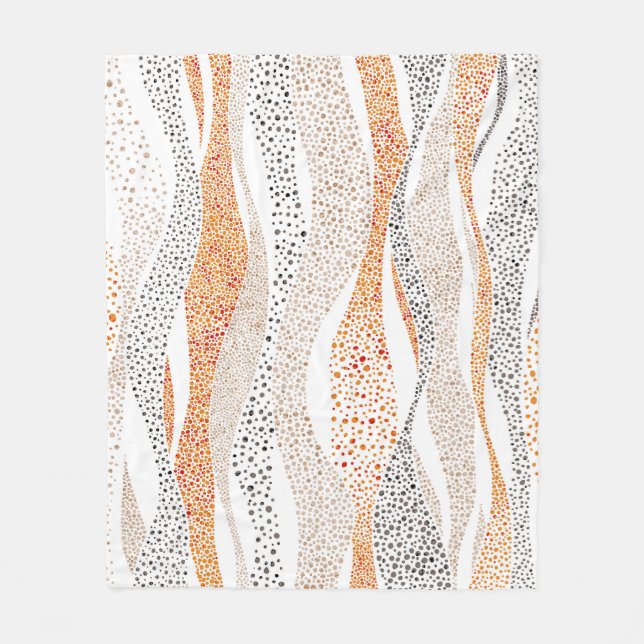 Pointillism Vågigt polka: Cute Doodle Textile Fleecefilt (Framsidan)