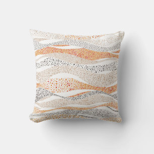Pointillism Vågigt polka: Cute Doodle Textile Kudde