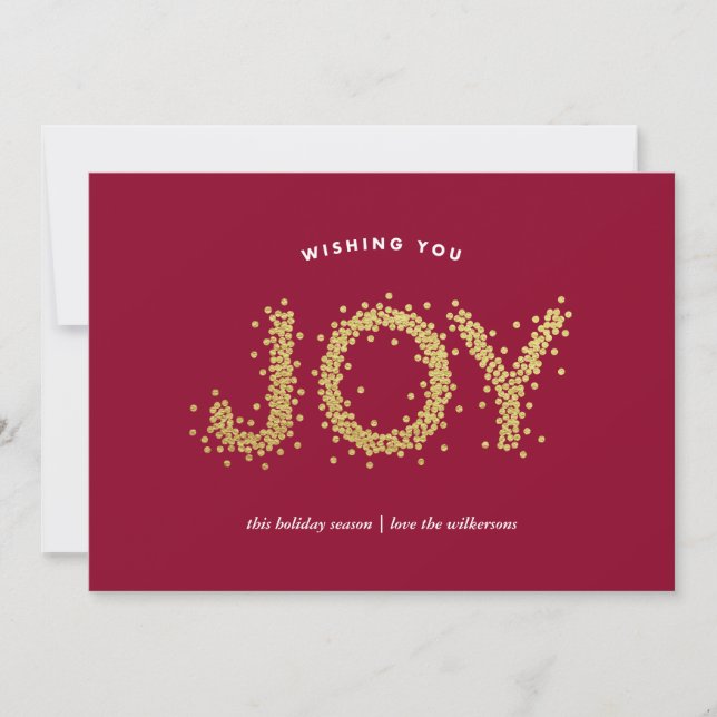 Pointillismen i Guld, skakande Joy Helgdag Card Julkort (Framsida)